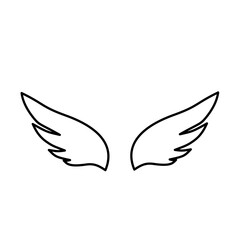 Wings icons. Black wings icons. Bird wings, angel wings elements. Vector illustration
