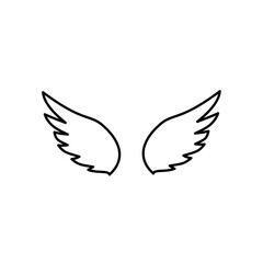 Wings icons. Black wings icons. Bird wings, angel wings elements. Vector illustration