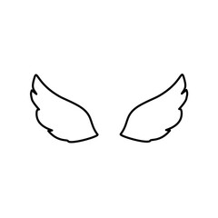 Wings icons. Black wings icons. Bird wings, angel wings elements. Vector illustration