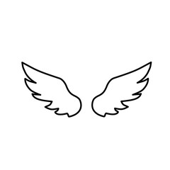 Wings icons. Black wings icons. Bird wings, angel wings elements. Vector illustration