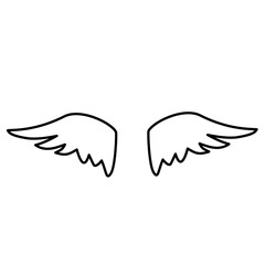 Wings icons. Black wings icons. Bird wings, angel wings elements. Vector illustration