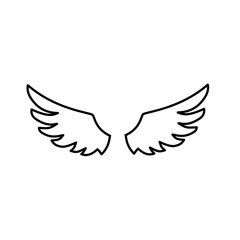 Wings icons. Black wings icons. Bird wings, angel wings elements. Vector illustration