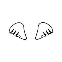 Wings icons. Black wings icons. Bird wings, angel wings elements. Vector illustration