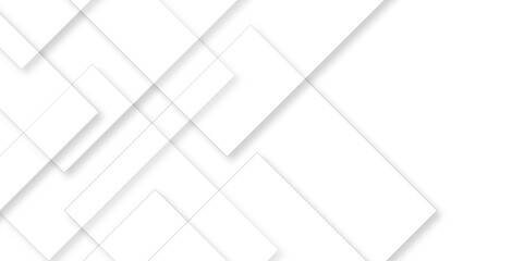 Abstract white background with diamond and triangle shapes layered in modern abstract pattern design.Grey white abstract square background geometry shine and layer element vector for presentation.	