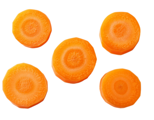 Set von Karottenstücken, isoliert auf weißen Hintergrund, Freisteller