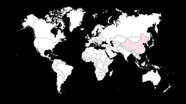 China's viral epidemic on a global map of the world.Global virus outbreak background.