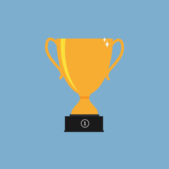 gold trophy cup vector and illustration design