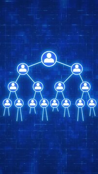 Network Marketing Structure. Binary Multi-Level Marketing (MLM) Business Concept. Animated Presentation of business plan