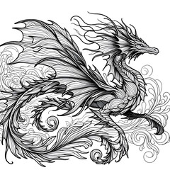 Illustration of dragon seas