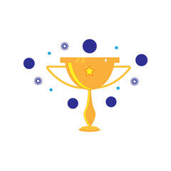 trophy vector design in trendy flat style