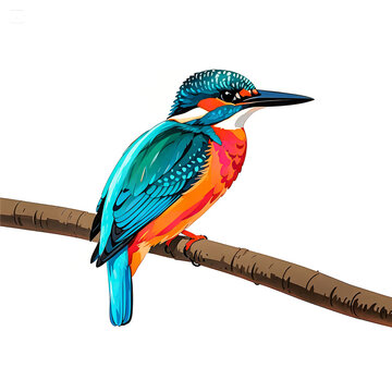 recommend clip art:  Kingfisher on a branch, watercolor with transparent 