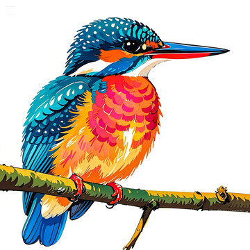 recommend clip art:  Kingfisher on a branch, watercolor with transparent 