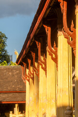 detail of decoration on the basement in Wat Si Saket features in Vientiane, Laos