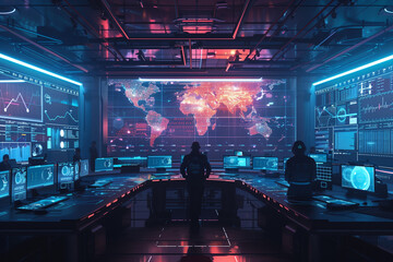 Cybersecurity Control Room: Monitoring Global Data