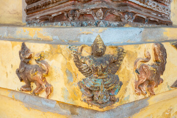 detail of decoration on the basement in Wat Si Saket features in Vientiane, Laos