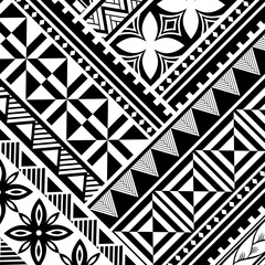 Polynesian tattoo tribal pattern background design. Samoan pattern decoration wallpaper.