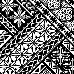 Maori Polynesian pattern design illustrations on a transparent background. Polynesian tattoo tribal style.Samoan pattern decoration wallpaper.
