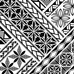 Maori Polynesian pattern design illustrations on a transparent background. Polynesian tattoo tribal style.Samoan pattern decoration wallpaper.