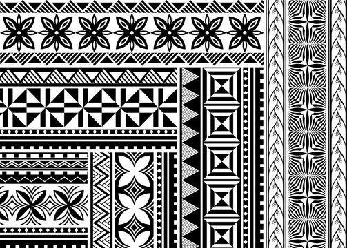 Polynesian tattoo tribal pattern background design. Samoan pattern decoration wallpaper.