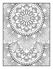 Mandala Coloring Book For Adult. Mandala Coloring Book. coloring page for children and adults.. Ornamental mandala adult coloring book page. Zentangle style coloring page. Arabic, Indian ornament. 