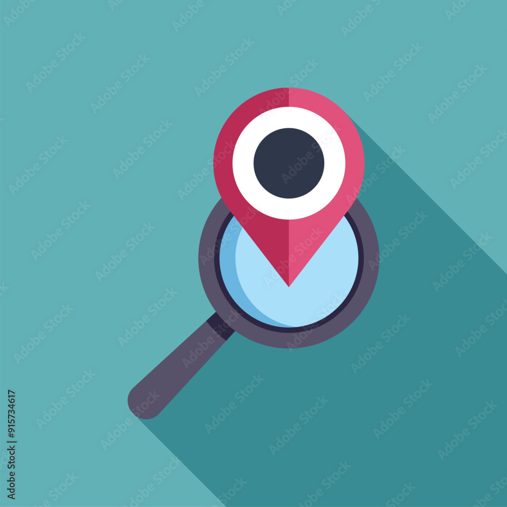 Poster concept of finding places, navigation, searching for an address or location, gps tracking