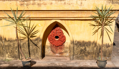 detail of decoration on the basement in Wat Si Saket features in Vientiane, Laos
