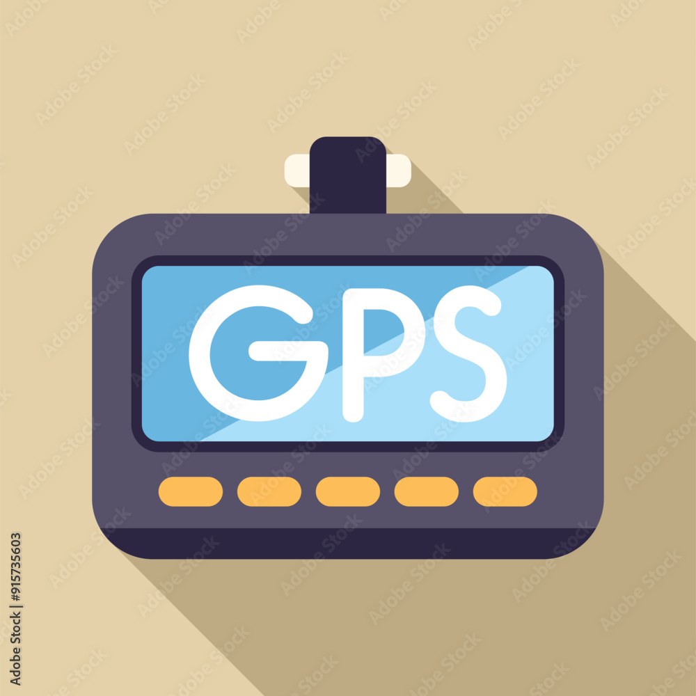 Poster gps vehicle navigation system displaying gps text on screen
