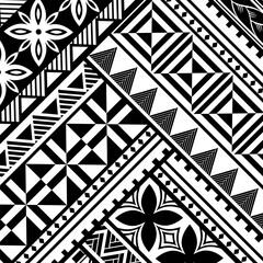 Polynesian tattoo tribal pattern background design. Samoan pattern decoration wallpaper.