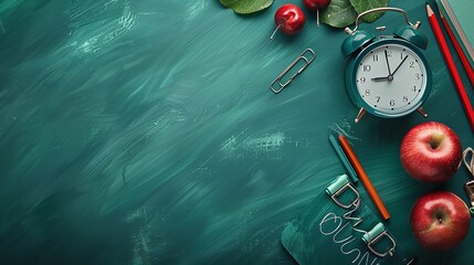 back to school with school supplies background professional photography