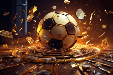 football ball and gold coins, online betting concept