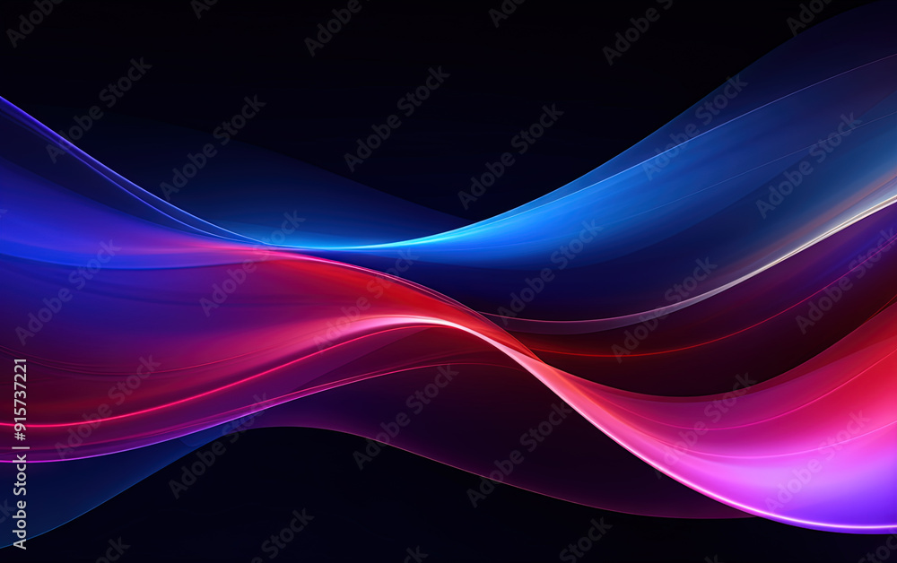 Aufkleber vibrant abstract blue and red waveform with fluid motion and colorful gradients.