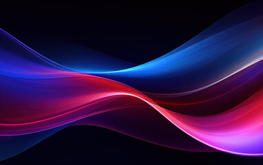 Fototapeta premium Vibrant abstract blue and red waveform with fluid motion and colorful gradients.
