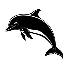 Fototapeta premium Jumping dolphin symbol silhouette illustration