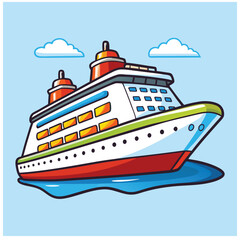 Cruise Ship, Marine Vehicle Vector