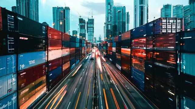 AI-driven supply chain optimization for logistics, timelaps