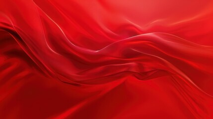 Obraz premium Flowing crimson fabric with soft waves of texture