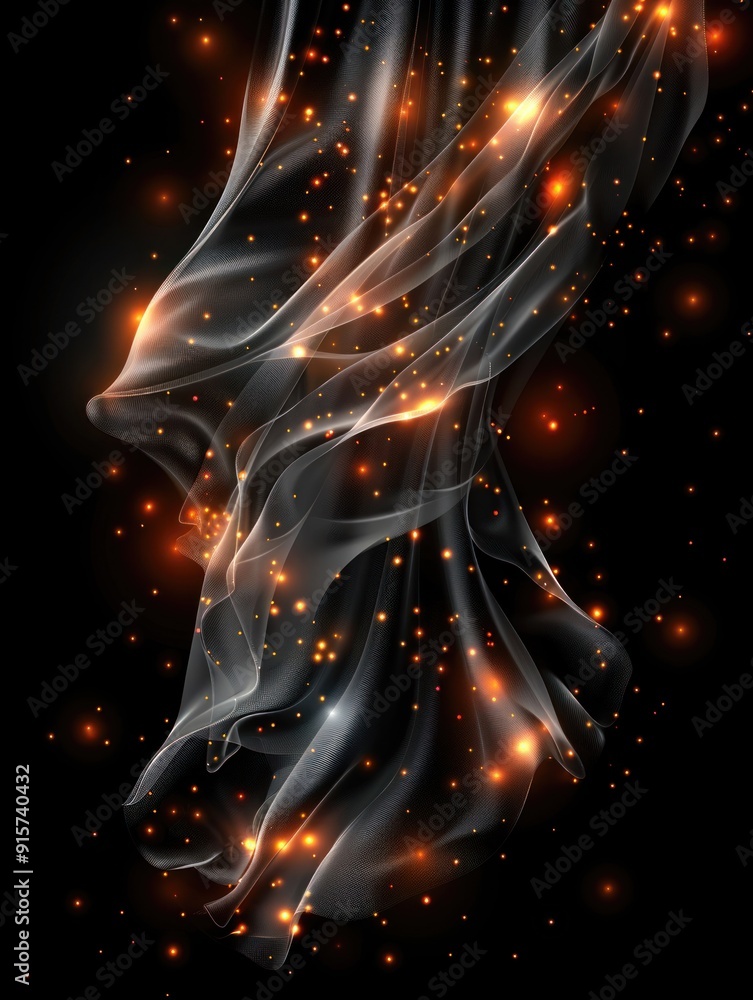Aufkleber abstract swirling patterns with vibrant gold particles create a captivating visual experience