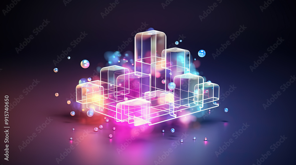 Poster Data cloud structure concept with digital technology cloud sign for online backup and network compute power service.