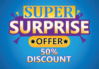 Super offer 50% discount background vector design