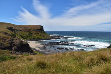 Road tripping along the stunning coastal landscapes of the Mornington Peninsula Shire in Victoria,...