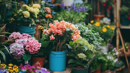 Fototapeta premium Flower planting and home garden decor in spring