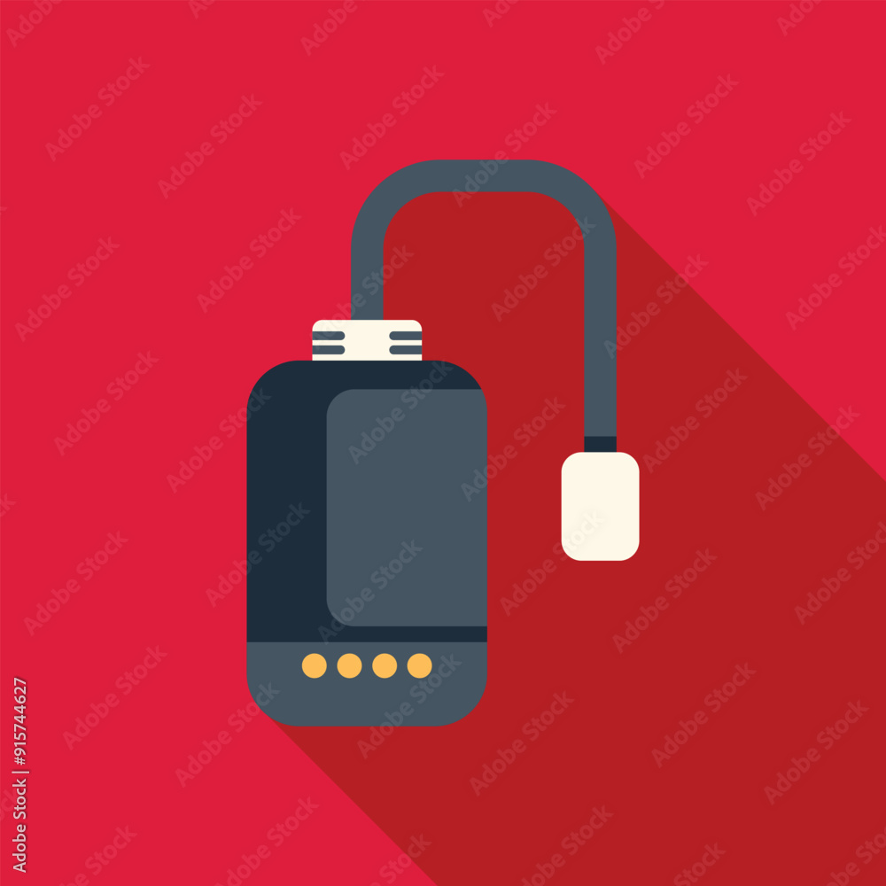 Poster external hard drive icon in flat style on a red background