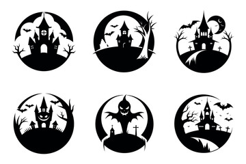 Minimalist Halloween
Silhouette logo design template black and white