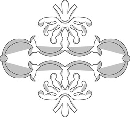 Vector sketch illustration silhouette design ornament classical vintage ethnic traditional floral