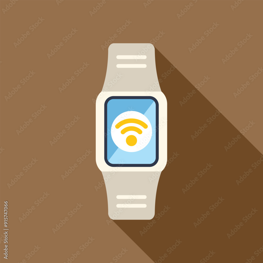 Poster smart watch is displaying wifi signal icon on a brown background