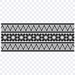 Polynesian tattoo design tribal border.Tribal design ethnic ornament maori band.Samoan Tattoo ribbon sleeve bracelet.Fabric seamless isolated hawaiian armband pattern on white background.