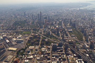 Fototapeta premium Helicopter flight over New York