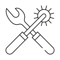 rasper and hole punch for eyelets and buttons line icon vector. rasper and hole punch for eyelets and buttons sign. isolated contour symbol black illustration