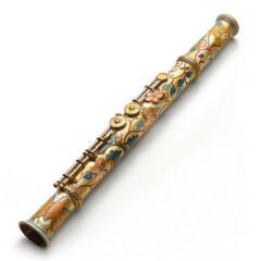 Naklejka premium Lord krishna colorful flute on white background