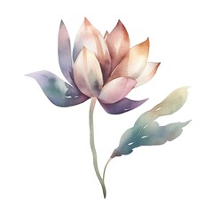 Fototapeta premium Watercolor painting of a delicate flower with muted tones.